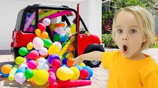 Chris and Michael play with balloons  Funny stories for kids [upl. by Natsuj]