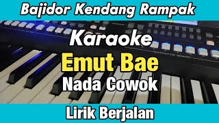 Karaoke  Emut Bae Nada Cowok Bajidor Kendang Rampak Lirik Berjalan [upl. by Ellenhoj]