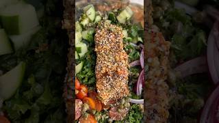 Everything bagel salmon salad fyp recipe easyrecipe salad salmon [upl. by Sakmar]