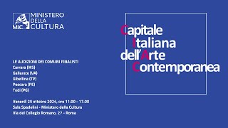 Capitale italiana dell’Arte contemporanea 2026 il 2510 audizioni finaliste [upl. by Aivatra]