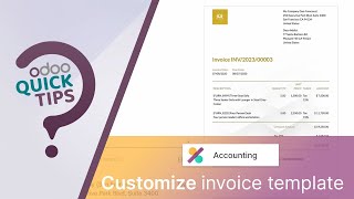 Odoo QuickTips  Customizable invoices templates Accounting [upl. by Ringe]