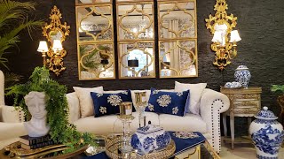 HOW TO DECORATE WITH BLUE AND WHITE  CHINOISERIE  LIVINGROOM REFRESH FOR EARLY SUMMERS [upl. by Anh]