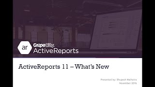 ActiveReports 11  Whats New [upl. by Eleanore]