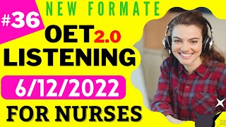 OET Listening Sample For Nurses  Test 36  OET Listening practice test 20 nurses exam online 2022 [upl. by Matthiew]