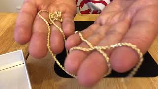 Jacoje 2mm 14k Rope Chain  Review [upl. by Rudd992]