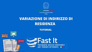 VIDEO TUTORIAL VARIAZIONE RECAPITO DI RESIDENZA AIRE – CONSOLATO GENERALE D’ITALIA A PARIGI [upl. by Lamraj]