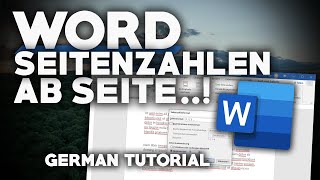 2024 WORD SEITENZAHLEN ab SEITE 2 3  erstellen  mit 1 beginnen  German Tutorial  Flo [upl. by Christen]