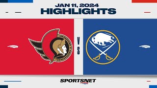 NHL Highlights  Senators vs Sabres  January 11 2024 [upl. by Ariet]