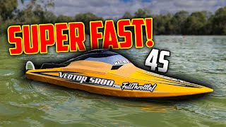 INSANE Cheap 4s Powered RC Speed Boat Volantex Vector SR80 Pro RC Boat Review [upl. by Notsle]