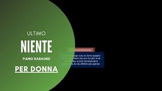 Ultimo  Niente KARAOKE per DONNA TESTO [upl. by Sioux]