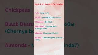 English To Russian Translate Groceries Names learnrussianinminutes russianalphabet vocabulary [upl. by Kristofor]