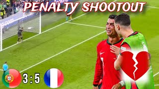 Portugal Vs France 35 Highlights amp penalty shootout EURO 2024  Ronaldo out of the EURO 💔 [upl. by Latreece]