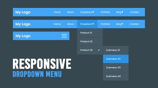 How to Create Responsive Dropdown Menu with Sub Menu in Html CSS amp Javascript [upl. by Ardnnek]