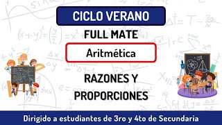 24 Razones y proporciones  Aritmética  Ciclo verano 3ro y 4to Sec [upl. by Irrek]