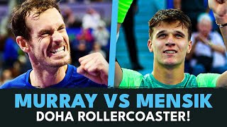 Andy Murray vs Jakub Mensik ROLLERCOASTER  Doha 2024 HIghlights [upl. by Happ]