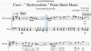 Cuco  quot Hydrocodone quot TRUMPET Sheet Music [upl. by Dannye]