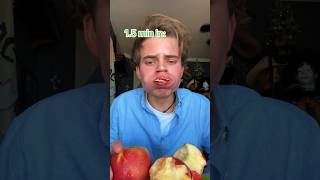 Trying to break the world record for fastest time eating 3 apples🍎👀 [upl. by Sudnor]