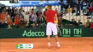 Davis Cup 2011  Nadal vs Monaco  Points of the match [upl. by Eilsel]