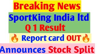 SportKing India quater 1 2025 result out 💥SportKing India share latest news trending stockmarket [upl. by Ahola352]