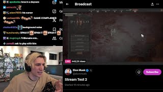 xQc reacts to Elon Musk Streaming on X to 450K Viewers [upl. by Markus]