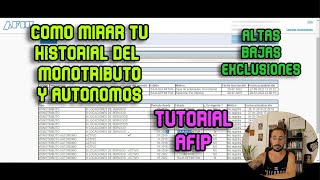 COMO mirar Historial de MONOTRIBUTO altas y bajas en AFIP y AUTONOMOS  Sistema Registral  TUTORIAL [upl. by Dieball346]