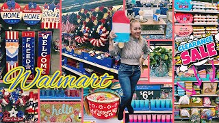 👑🛒🔥All New Huge Walmart Clearance Shop With Me 4th of July Home Decor 2024 and More👑🛒🔥♥️🤍💙 [upl. by Bullock]