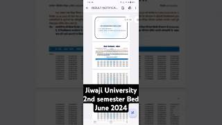 Jiwaji University BEd June 2024 2nd semester result [upl. by Anauj51]