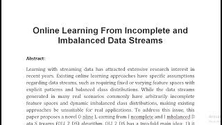 Online Learning From Incomplete and Imbalanced Data Streams [upl. by Jalbert]