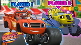 Blazes Axle City Racers Game w AJ 1  Racing Games For Kids  Blaze and the Monster Machines [upl. by Ellemac876]