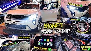 2024 Kia Sonet HTE Base to Top Modification 🔥 Kia Sonet Base Model Modified [upl. by Alyag]