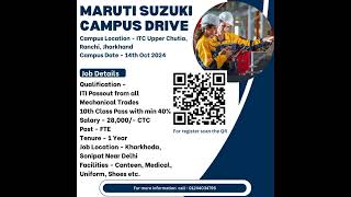 Maruti Suzuki Me Campus DriveWatch soonfor Fresher Iti PassOut students [upl. by Garfinkel]