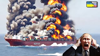 WOW US F16s Crazy Action Destroys 2 Russian Cargo Ships Carrying 900 Tons of Explosives [upl. by Averir]