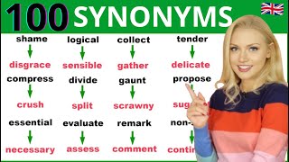 Learn 100 useful English synonyms to boost your English vocabulary [upl. by Oulman248]