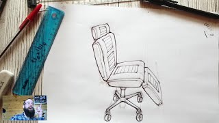 Lets Draw  EASY 1pt Perspective gaming chair [upl. by Ahsile654]