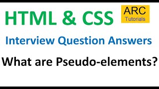 What are Pseudo Elements in CSS  CSS Interview Questions Answers  HTML Interview Question Answers [upl. by Ottilie]