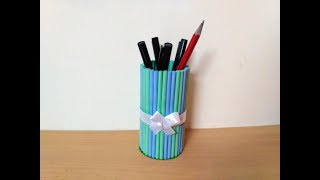 DIY How to make pen stand pencil holder  desk organizer from paper [upl. by Javed]