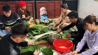 Davids monkey family packs banh chung on Lunar New Year [upl. by Aihseyk]