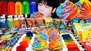 ASMR MUKBANG  직접 만든 갤럭시 꿀젤리 레인보우 디저트 아이스크림 먹방 amp 레시피 DESSERT GALAXY HONEY JELLY CANDY [upl. by Halilad436]