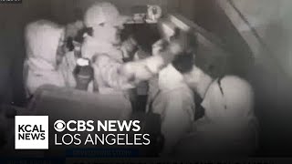 Burglars caught on camera as they celebrate heist at West Hollywood jewelry store [upl. by Yelrahc]