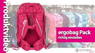 Ergobag Schulranzen Pack  richtig am Rücken einstellen [upl. by Sternlight]