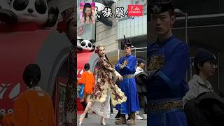 Mongolian robe national costume street fashion cultural event fashion streetfashion ootd [upl. by Claman]