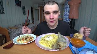 ASMR FRIED FISH  RUSSIAN PORRIDGE  CAVIAR  SALAD  EATING  MUKBANG asmr mukbang eating food [upl. by Brown]