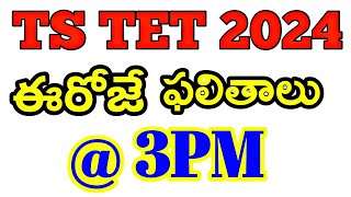 TS TET RESULTS 2024  TET RESULTS RELEASED UPDATE [upl. by Layor]