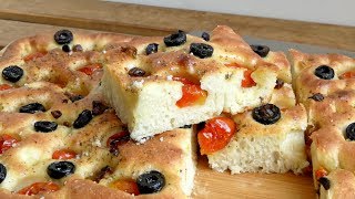 PUDDICA focaccia fatta in casa ricetta pugliese originale con Pomodorini Olive e Capperi [upl. by Paryavi]