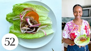 Berbere Lamb Burgers by Hawa Hassan  At Home With Us [upl. by Yenot943]