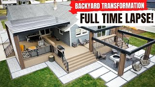 MODERN BACKYARD TIME LAPSE  Front and Backyard Transformation [upl. by Yeldahc]