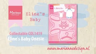 How to make Elines Baby Onesie COL1419  Elines Baby by Marianne Design  Collectables [upl. by Oirevlis]