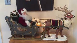 Holiday creations Animated Reindeer santa on sleigh [upl. by Muhcon]