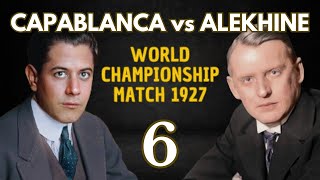 Alekhine vs Capablanca  World Championship Match 1927  Round 6 [upl. by Ciredor]