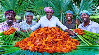 PALM LEAF CHICKEN  Chicken Fry Recipe Cooking In Village  Traditional Palm Leaf Chicken Recipe [upl. by Anilecram]